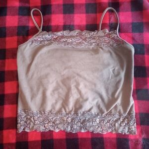 Lace Trim Tan Cami Top